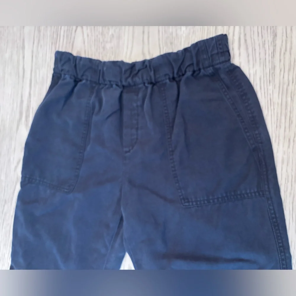 Banana Republic Navy Linen Blend Elastic Waist Pants Size S